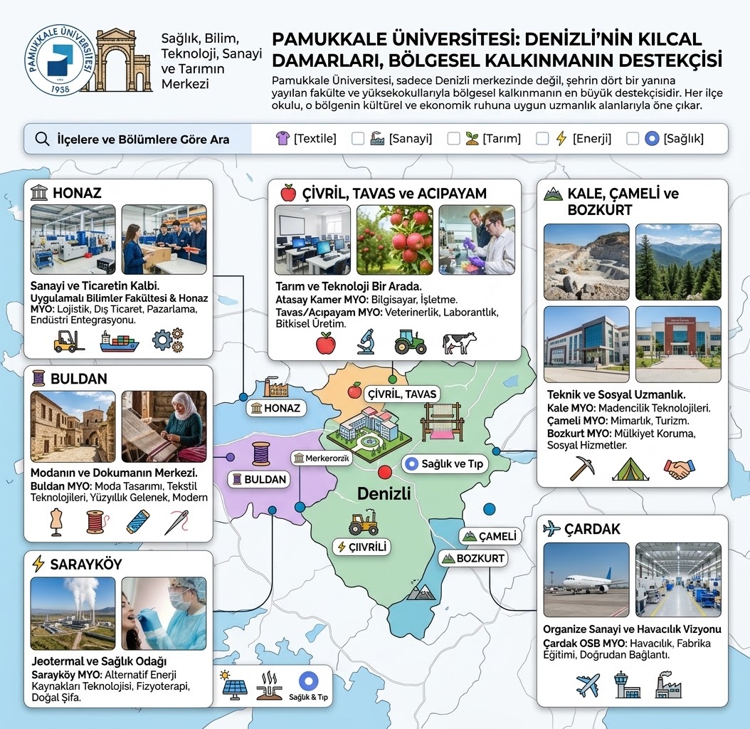 Pamukkale Üniversitesi’nin İlçelerdeki Akademik Gücü
